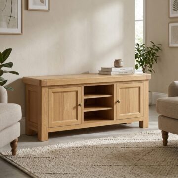 Oak Shire 2 Door TV Unit 140cm | Assembled