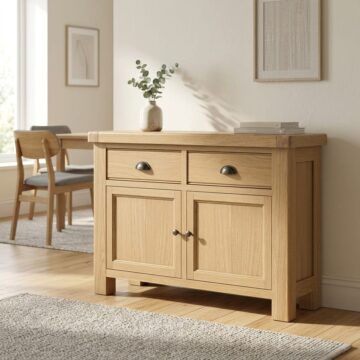Oak Shire 2 Door 2 Drawer Small Sideboard | Assembled