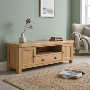 Oak Shire 2 Door 1 Drawer TV Unit 190cm | Assembled