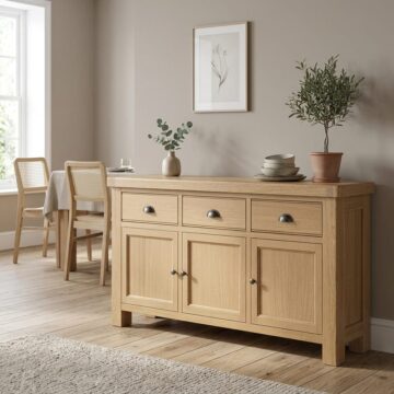 Oak Shire 3 Door 3 Drawer Large Sideboard | Assembled