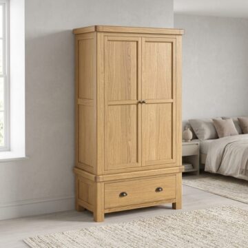 Oak Shire Gents Wardrobe with Drawer