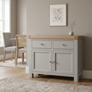 Havenwood Grey 2 Door 2 Drawer Small Sideboard | Assembled
