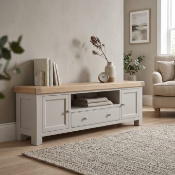 Havenwood Grey 2 Door 1 Drawer TV Unit 190cm | Assembled