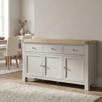 Havenwood Grey 3 Door 3 Drawer Large Sideboard | Assembled