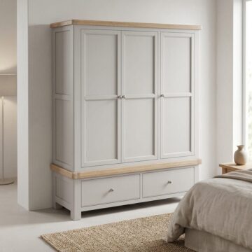 Havenwood Grey Triple Wardrobe Light Grey