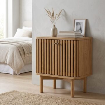 Serenity Oak 2 Door Bedside Cabinet | Clearance