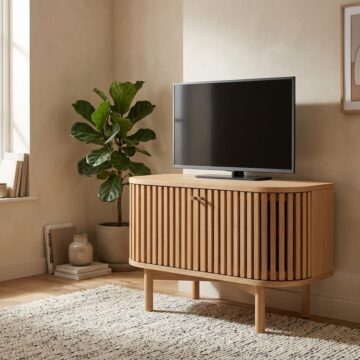 Serenity Oak 2 Door Corner TV Unit 76cm