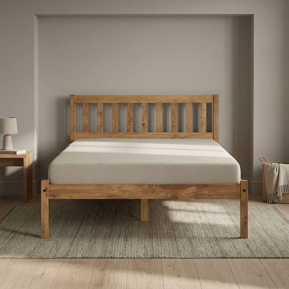 Lisbon Double Bed Brown
