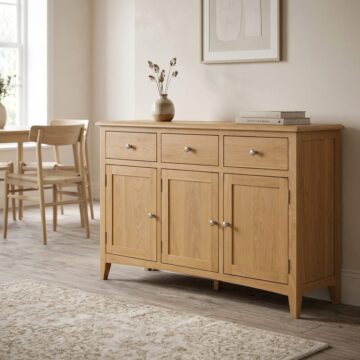 Tiree Oak 3 Door 3 Drawer Sideboard | Assembled