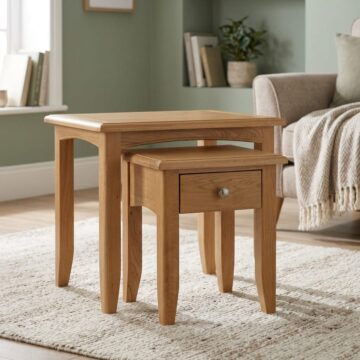 Tiree Oak Nest of 2 Tables