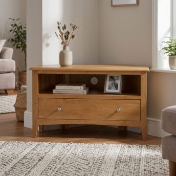 Tiree Oak Corner TV unit