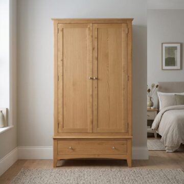 Tiree Oak 2 Door Wardrobe with Drawer
