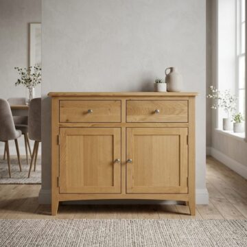 Tiree Oak 2 Door 2 Drawer Sideboard | Assembled