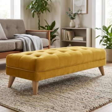 Gatlin Footstool | Ochre