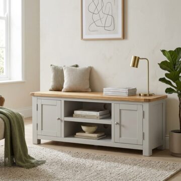 Tynedale Stone Grey 2 Door TV Cabinet 131cm | Assembled