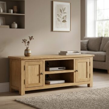 Tynedale Oak 1 Drawer TV Cabinet 131cm | Wax Finish | Assembled