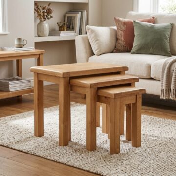 Salisbury Rustic Oak Nest Of Tables