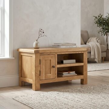 Salisbury Rustic Oak 1 Door TV Stand 90cm | Wax Finish | Assembled