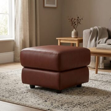 Portofino Small Footstool | Old Ranch Brown