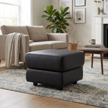 Portofino Small Footstool | Old Art Black