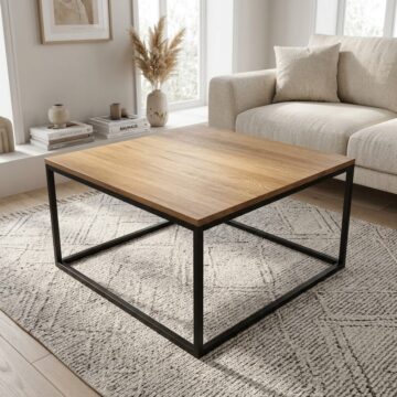 Ares Black Square Coffee Table | Assembled