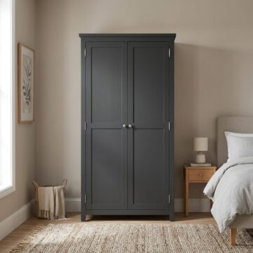 Geneva Charcoal Black Full Hanging Wardrobe