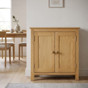 Emperor Oak 2 Door 1 Drawer Compact Sideboard | Assembled | Clearance