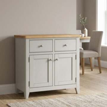 Arland Grey 2 Door 2 Drawer Small Sideboard | Assembled
