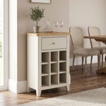 Arland Grey Wine Cabinet | Assembled