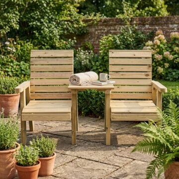 Timber Clover Love Seats With Straight Tray
