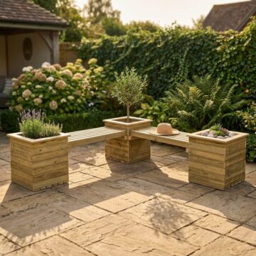 Timber Corner Planter Bench