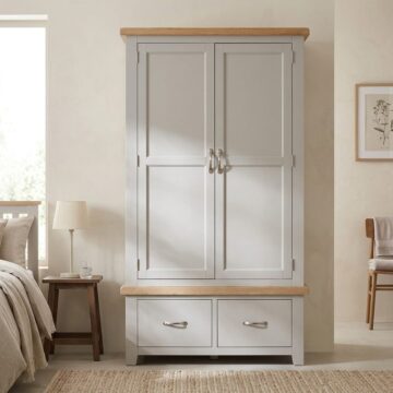 Wessex Grey Double Wardrobe with Drawers