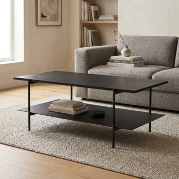 Cream Anguson Coffee Table in Black