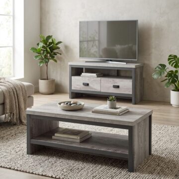 Fenway Grey 2 Piece Living Room Set