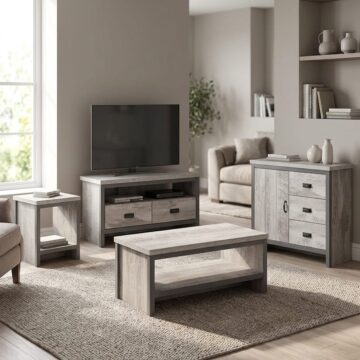 Fenway Grey 4 Piece Living Room Set