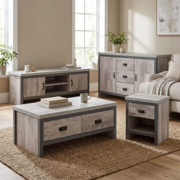 Fenway Grey 4 Piece Living Room Set