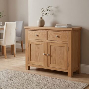 Wynyard Oak 2 Door 1 Drawer Sideboard | Assembled