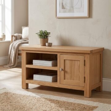 Wynyard Oak 1 Door TV Unit 90cm | Assembled