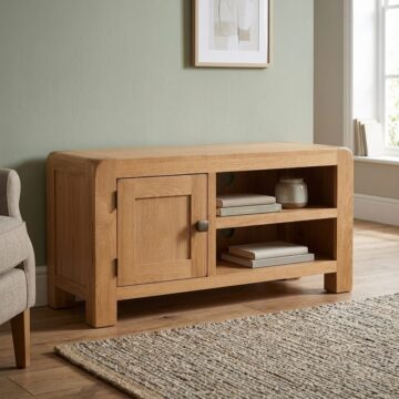 Haven Waxed Oak TV Unit | Assembled