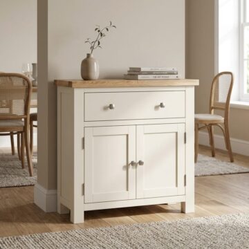 Wynyard Ivory 2 Door 1 Drawer Small Sideboard | Assembled