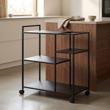 Newland Serving Trolley in Matte Black