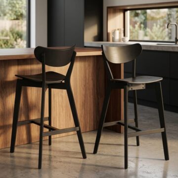 Roxby Bar Stool in Black - Set of 2