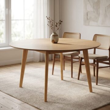 Roxburgh Round Dining Table | Oak Finish | 140x76cm