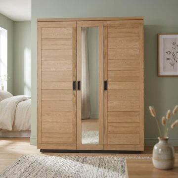 Industrial Oak Triple Wardrobe | Natural Oil Finish
