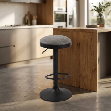 Remi Kitchen Bar Stool | Grey | 60 - 81cm