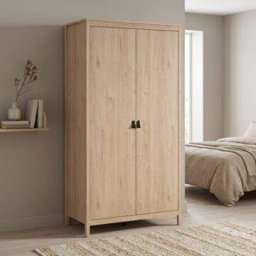 Seville Wardrobe with 2 Doors in Jackson Hickory Oak