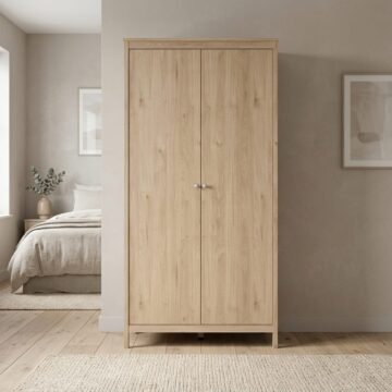 Ronda Wardrobe with 2 Doors in Jackson Hickory Oak