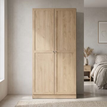 Studio 2 Door Wardrobe | Jackson Hickory Oak Finish
