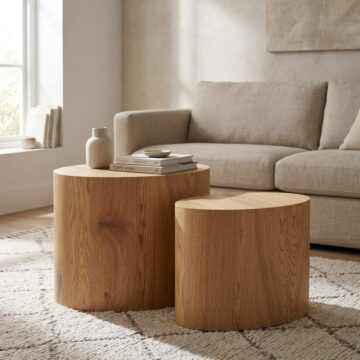 Mice Oval Coffee Table Set | Oak Finish | Clearance