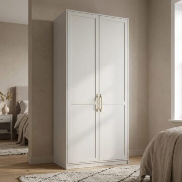 Texas White 2 Door Wardrobe
